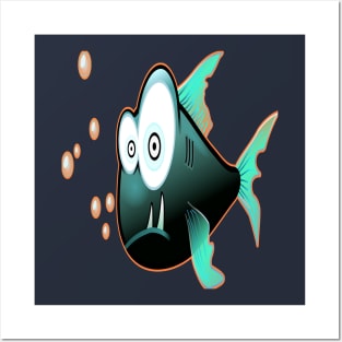 Monster fish frightened fish color Posters and Art